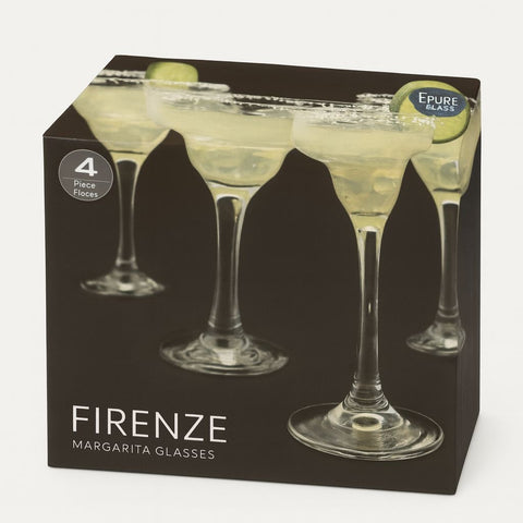EPURE Misket “Firenze” Margarita 10 oz. Glass Cups Set (Set of 4)