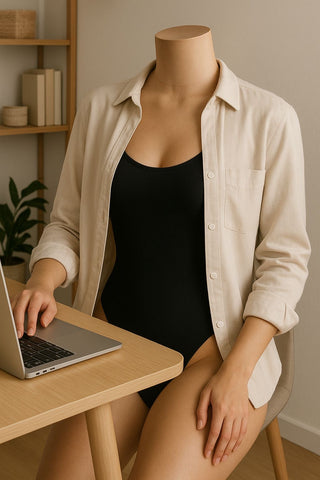 Women’s Shaping Bodysuit – Seamless Stretch Fit, Breathable Comfort, Everyday Layering Essential (Soft Sand & Midnight Smooth)