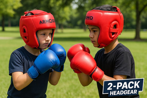 Armogear 2-Pack Boxing Headgear – Impact-Resistant Safety Helmets for Kids & Adults – Adjustable Fit, Padded Protection, Training & Sparring Gear