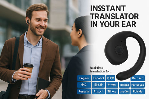 Mini AI Translator Earphones for Travel and Language Learning