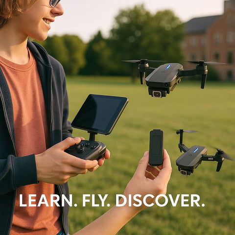 Foldable Dual Camera Drone with Remote Controller – Compact Design, Wi-Fi Control & Long Battery Life