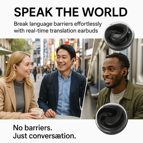 Mini AI Translator Earphones for Travel and Language Learning