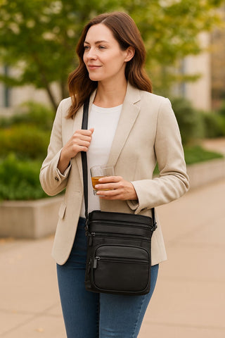 Elegant Everyday Crossbody Bag- 100% Real Leather