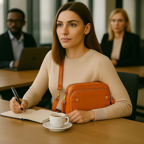 Women’s Triple-Zip Crossbody Bag – Classic PU Leather Shoulder Purse with Adjustable Strap | Lightweight, Multi-Compartment Travel Handbag