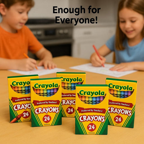 Crayola Crayons 5 Pack – 24 Count Each (120 Crayons Total)