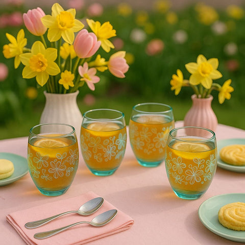Epure Glassware – Denali Rocks Flower Print Cups (Set of 4)