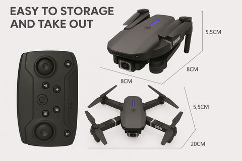 Foldable Dual Camera Drone with Remote Controller – Compact Design, Wi-Fi Control & Long Battery Life