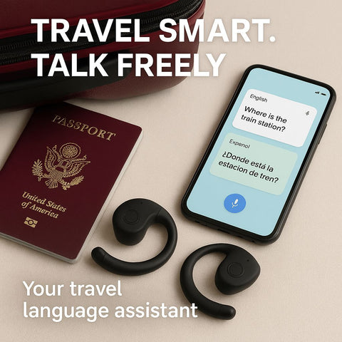 Mini AI Translator Earphones for Travel and Language Learning