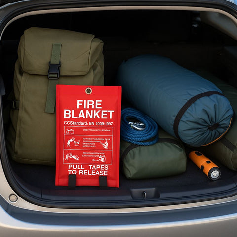 2-Pack Emergency Fire Blanket Set – 40” x 40” Flame-Retardant Fiberglass Safety Blankets for Kitchen, Grill, Car, RV & Home Protection
