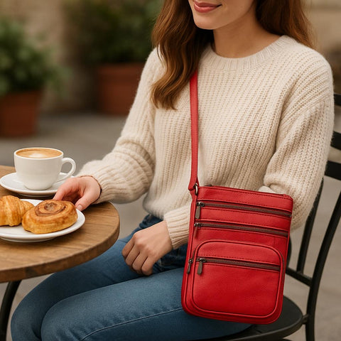 Elegant Everyday Crossbody Bag- 100% Real Leather