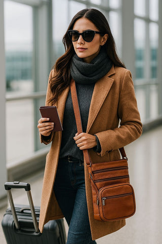 Elegant Everyday Crossbody Bag- 100% Real Leather