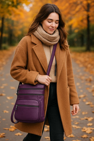 Elegant Everyday Crossbody Bag- 100% Real Leather