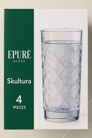 EPURÉ Skultura 16 oz. Cooler Glasses – Set of 4