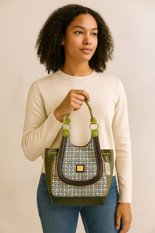 Elegant Geometric Tote – Your Travel Companion in Style