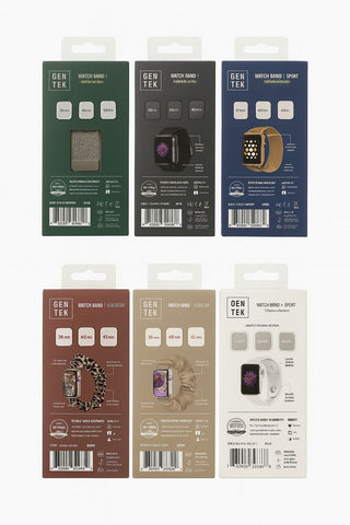 GEN TEK 6-Pack Watch Band Bundle – Mesh, Leather & Scrunchie Collection (42/44/45mm)