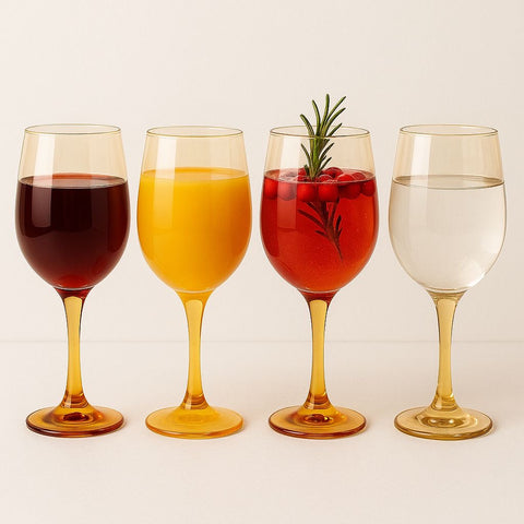 Epure Glassware – Superior Wine Amber 16.5 Glass Cups (Set of 4)