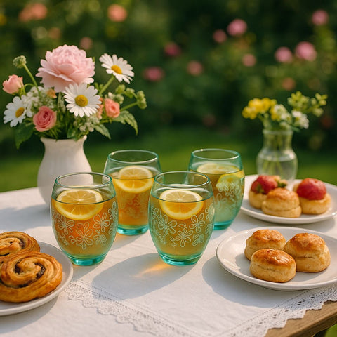 Epure Glassware – Denali Rocks Flower Print Cups (Set of 4)