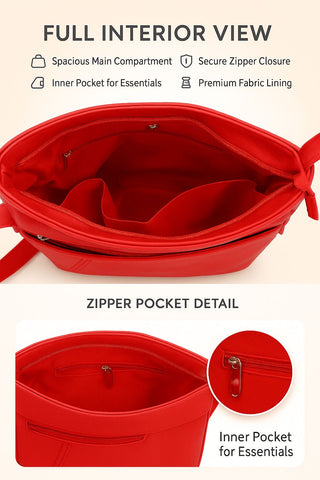 Women’s Luxury Genuine Leather Crossbody Bag – Adjustable Strap, Multi-Pocket Design, Durable Lining