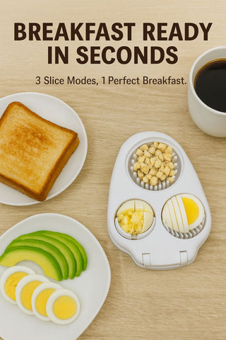 3-in-1 Multi-Function Egg Slicer – Dice, Wedge & Slice for Perfect Presentation