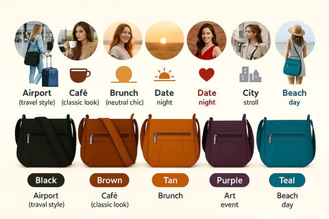 Women’s Luxury Genuine Leather Crossbody Bag – Adjustable Strap, Multi-Pocket Design, Durable Lining