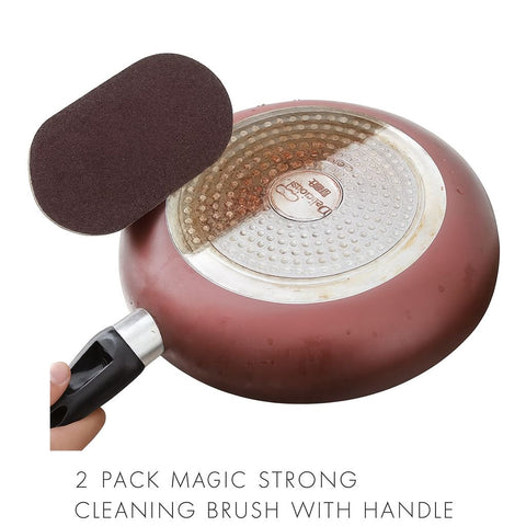 2-Pack Magic Strong Cleaning Brush with Handle – Heavy-Duty Scrubber for Kitchen, Bathroom & More