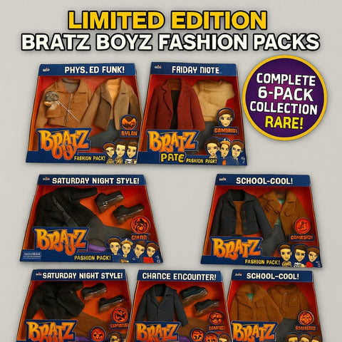 Bratz Boyz Fashion Pack – Complete 6-Pack Collector’s Edition with Outfits & Shoes