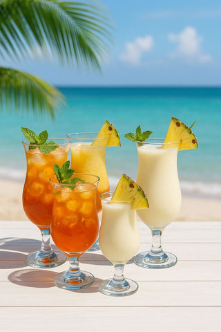 Epure Glass Venezia Pina Colada Hurricane Glasses- Set of 4