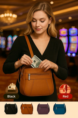 Women’s Luxury Genuine Leather Crossbody Bag – Adjustable Strap, Multi-Pocket Design, Durable Lining
