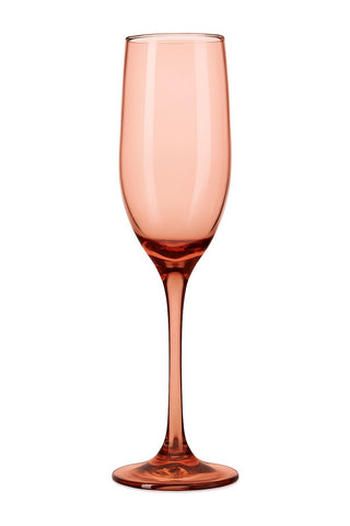 Epure Superior Flute – 6.5 oz Red Spray Champagne Glasses Set of 4