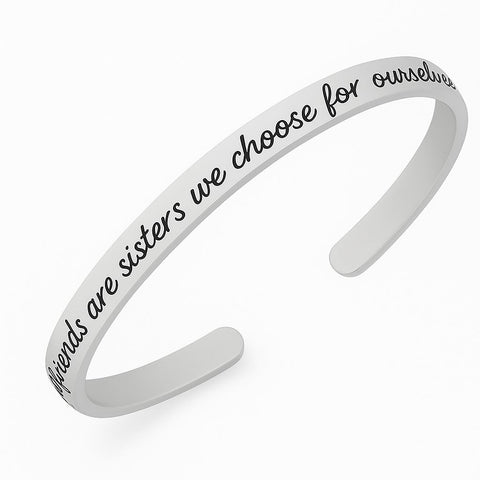 Silver Plated Girlfriends Cuff Bracelet