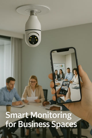 5G WiFi Bulb E27 Security Camera – 1080P HD, Full-Color Night Vision, Motion Detection, Auto Tracking, Two-Way Audio, Indoor Smart Surveillance with 16GB/32GB/64GB Storage