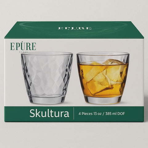 Epure Skultura Glass Set – 13 oz. Cups (Set of 4)