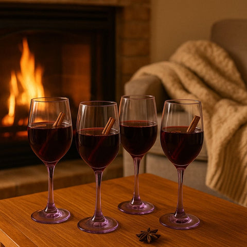 Epure Glassware – Set of 4 Superior 16.5oz Wine Glasses (Purple Spray Color)