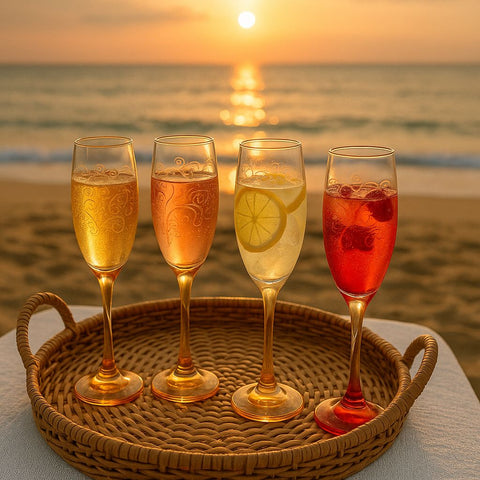 Epure Glassware – Superior 6.5oz Amber Champagne Flute Set of 4