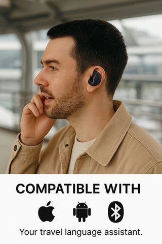 Mini AI Translator Earphones for Travel and Language Learning