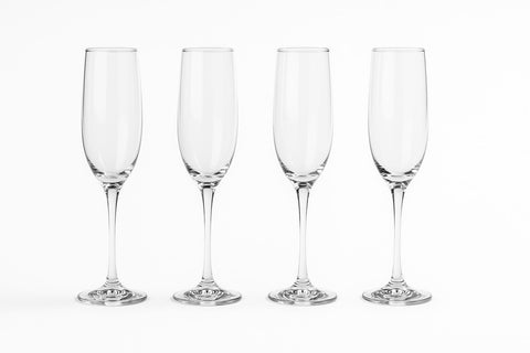 Epure Glass – Sienna Collection Champagne 6.25oz Glass Flute Set (Set of 4)