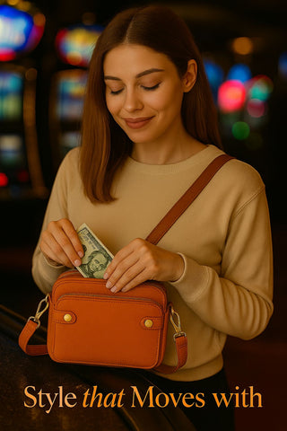 Women’s Triple-Zip Crossbody Bag – Classic PU Leather Shoulder Purse with Adjustable Strap | Lightweight, Multi-Compartment Travel Handbag