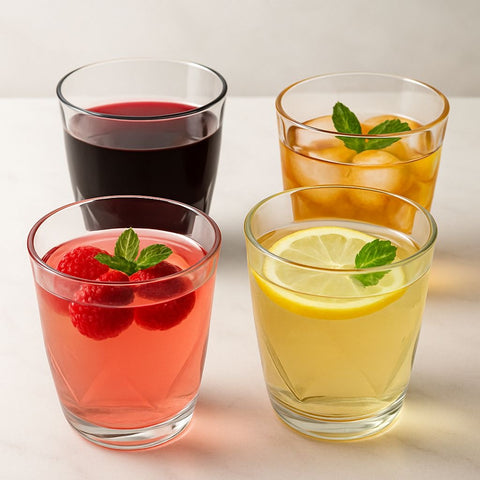 EPURE Elisse Luxe Faceted Glass 13 oz Cups (Set of 4)