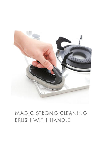 2-Pack Magic Strong Cleaning Brush with Handle – Heavy-Duty Scrubber for Kitchen, Bathroom & More