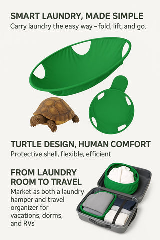 Collapsible Turtle Easy Carry Laundry Hamper