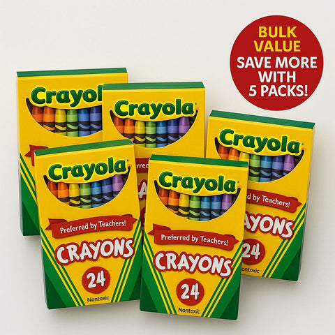 Crayola Crayons 5 Pack – 24 Count Each (120 Crayons Total)