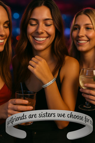 Silver Plated Girlfriends Cuff Bracelet