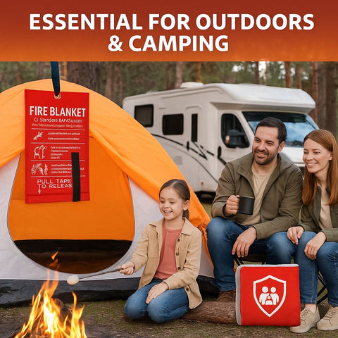 2-Pack Emergency Fire Blanket Set – 40” x 40” Flame-Retardant Fiberglass Safety Blankets for Kitchen, Grill, Car, RV & Home Protection
