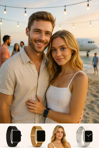 GEN TEK 6-Pack Watch Band Bundle – Mesh, Leather & Scrunchie Collection (42/44/45mm)