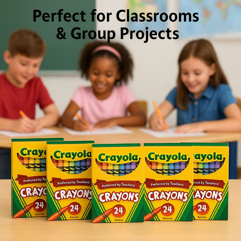 Crayola Crayons 5 Pack – 24 Count Each (120 Crayons Total)