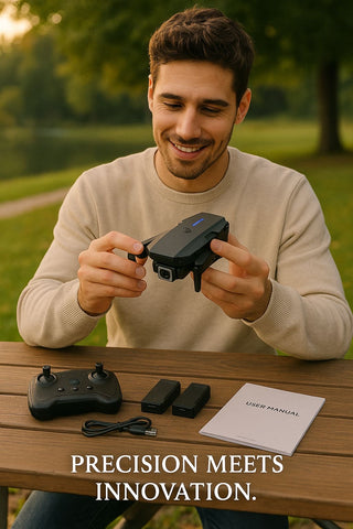 Foldable Dual Camera Drone with Remote Controller – Compact Design, Wi-Fi Control & Long Battery Life