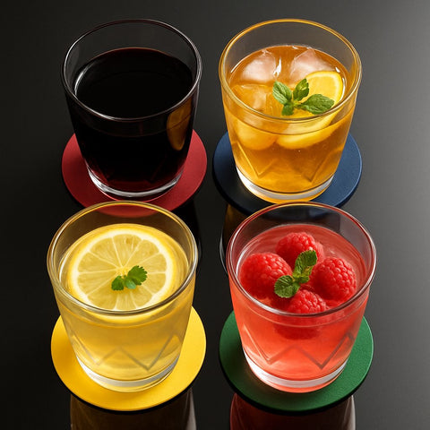 EPURE Elisse Luxe Faceted Glass 13 oz Cups (Set of 4)