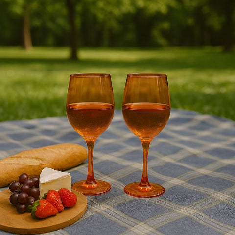 Epure Glassware- Superior Orange Wine Glasses- Set of 4
