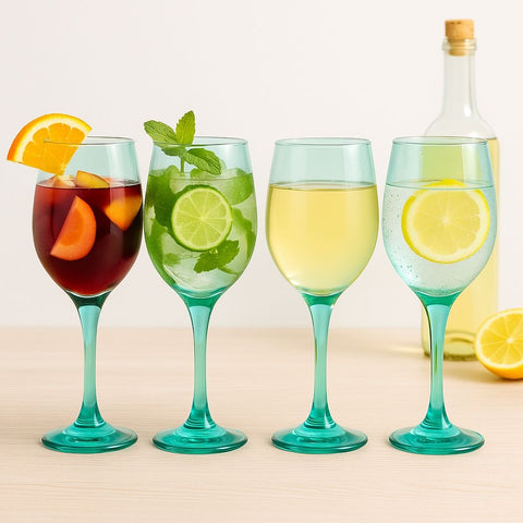 Epure Glassware – Superior Wine Glasses, 16.5oz (490ml) – Green Spray Color, 4-Piece Sleeve
