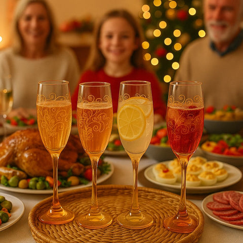 Epure Glassware – Superior 6.5oz Amber Champagne Flute Set of 4